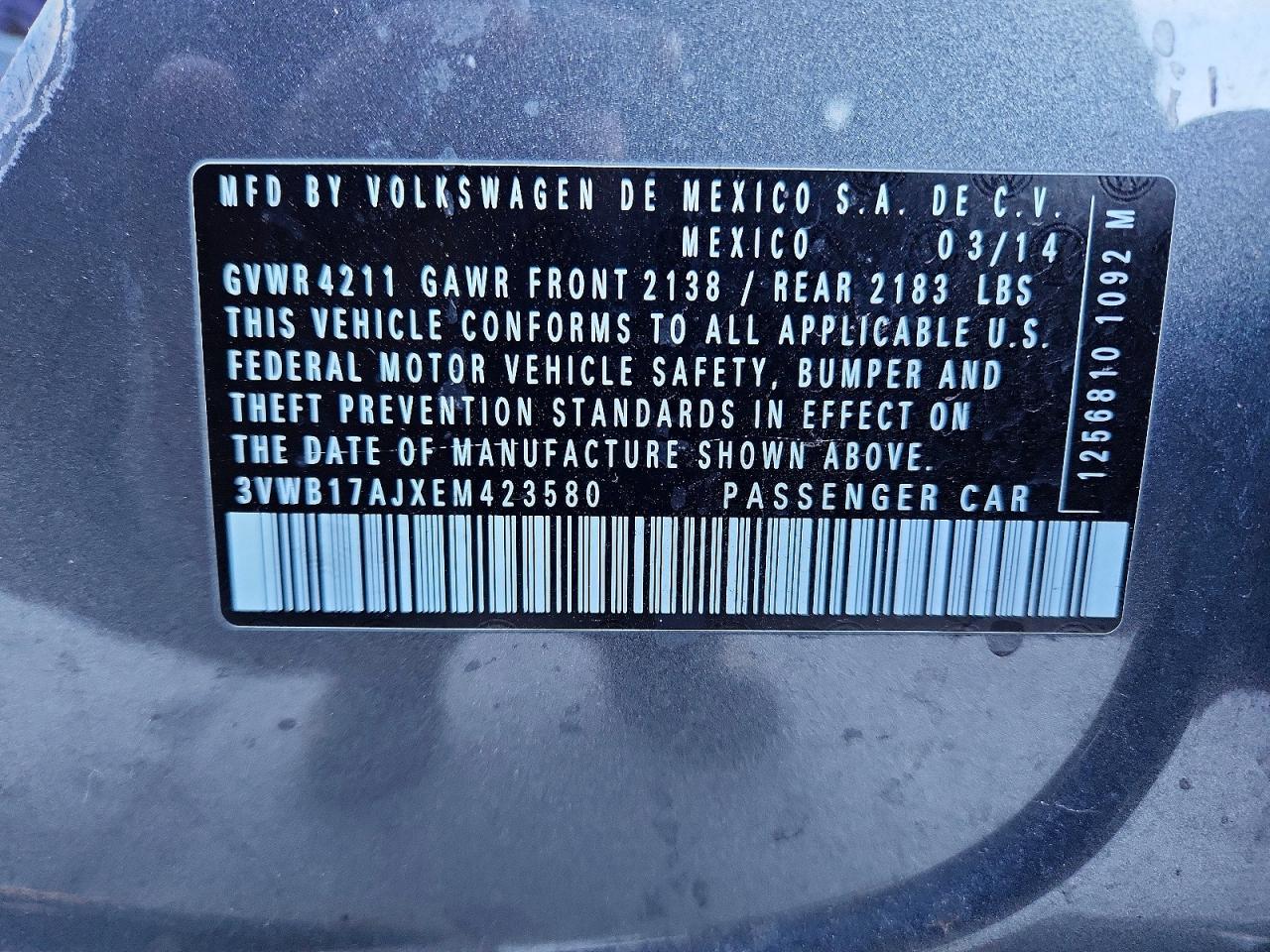 2014 VOLKSWAGEN JETTA
