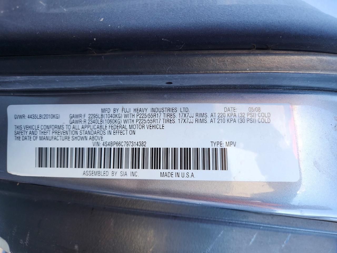 2009 SUBARU Outback
