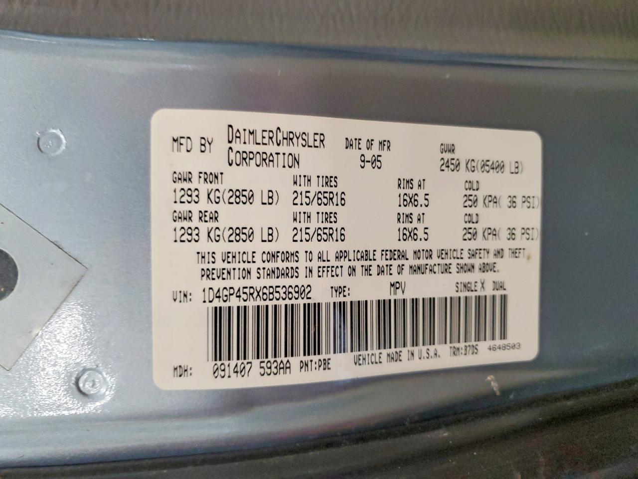 2006 DODGE CARAVAN