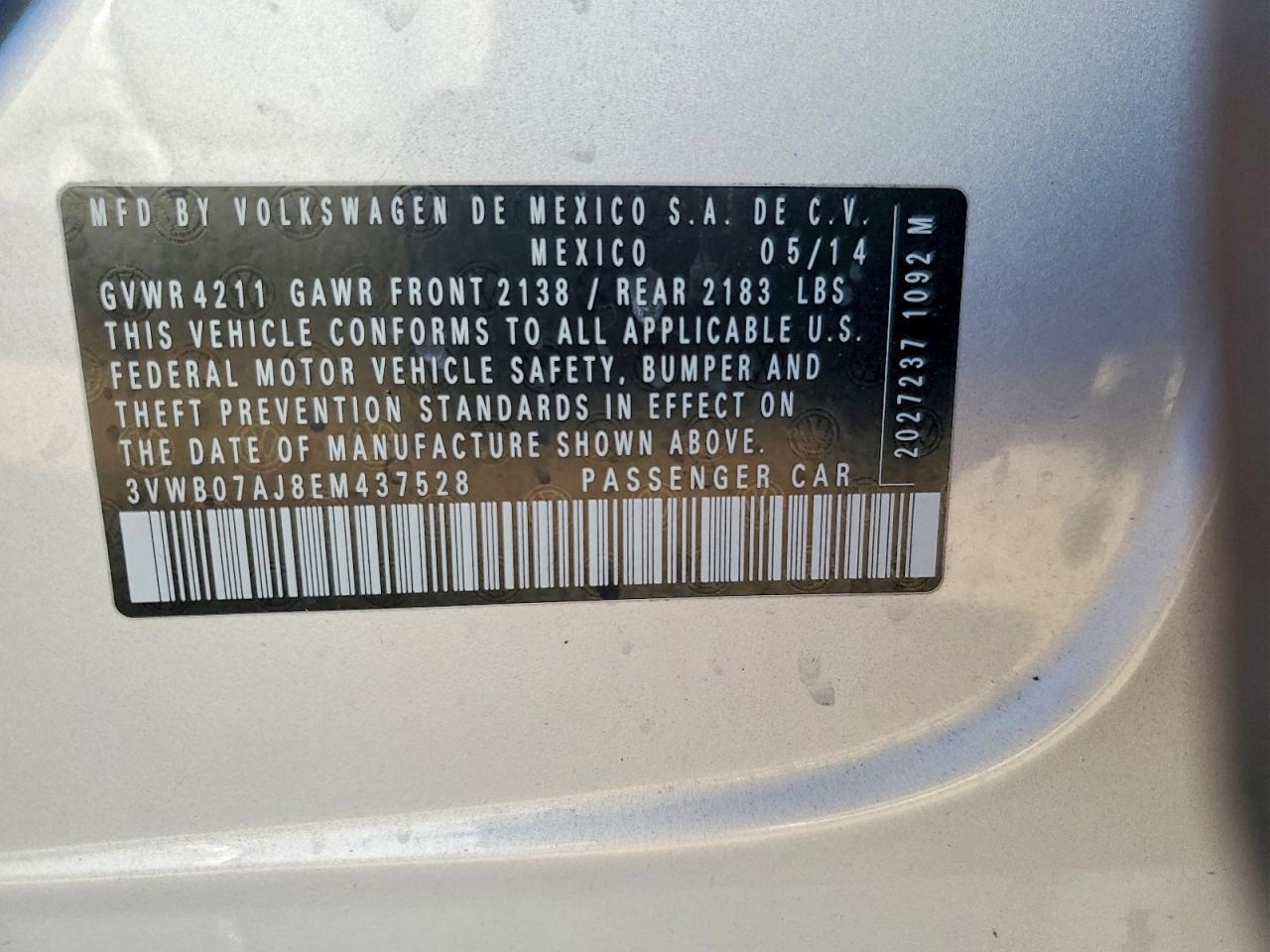 2014 VOLKSWAGEN JETTA