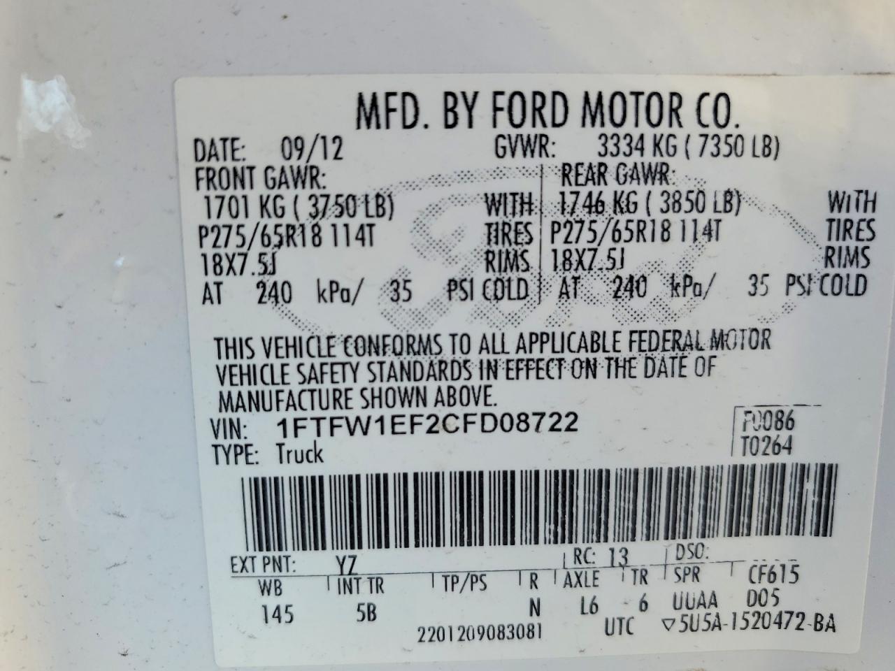 2012 FORD F-150