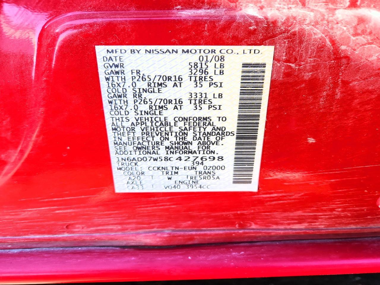 2008 NISSAN Frontier