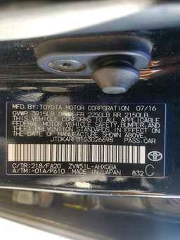 2016 TOYOTA PRIUS
