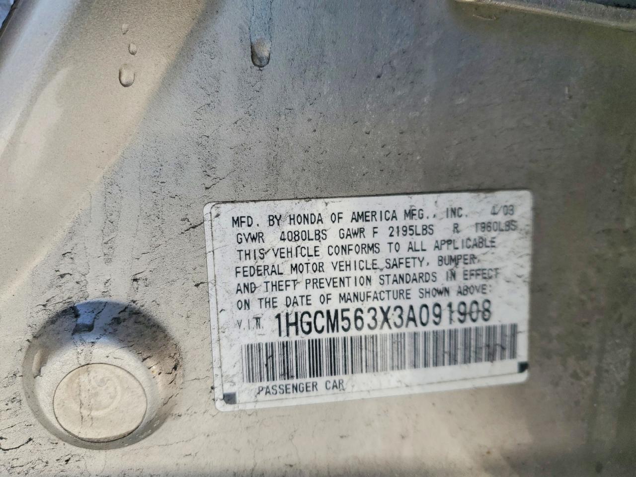 2003 HONDA ACCORD