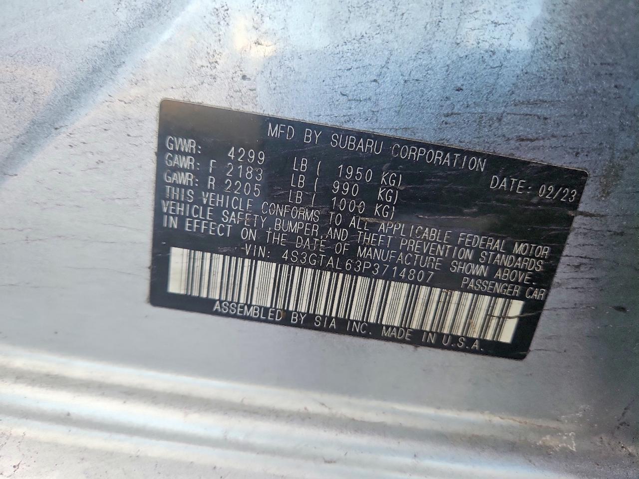 2023 SUBARU IMPREZA