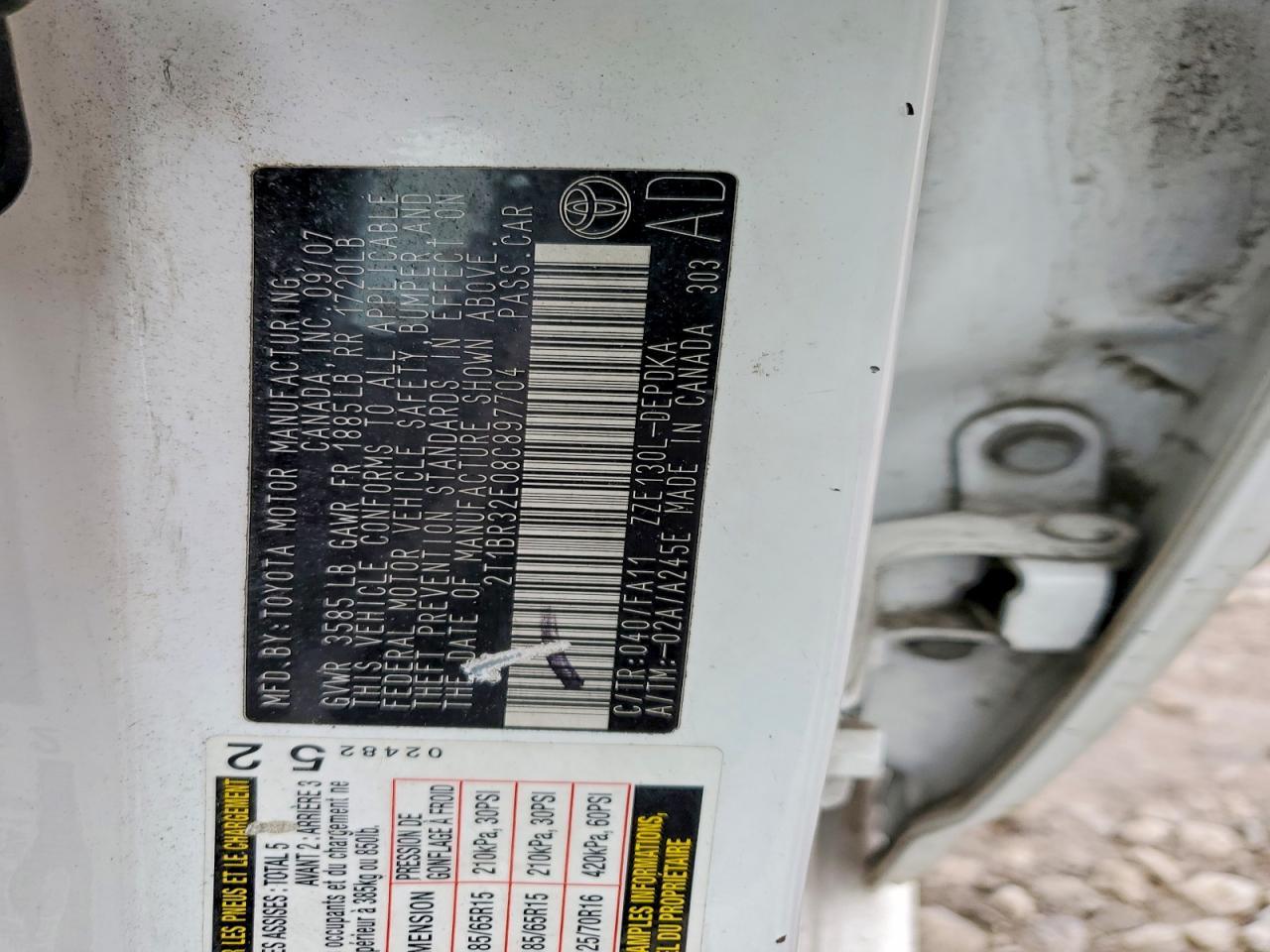 2008 TOYOTA COROLLA