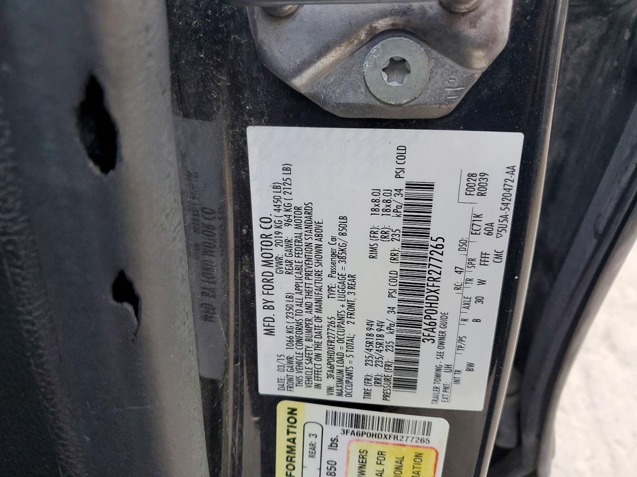 2015 FORD FUSION