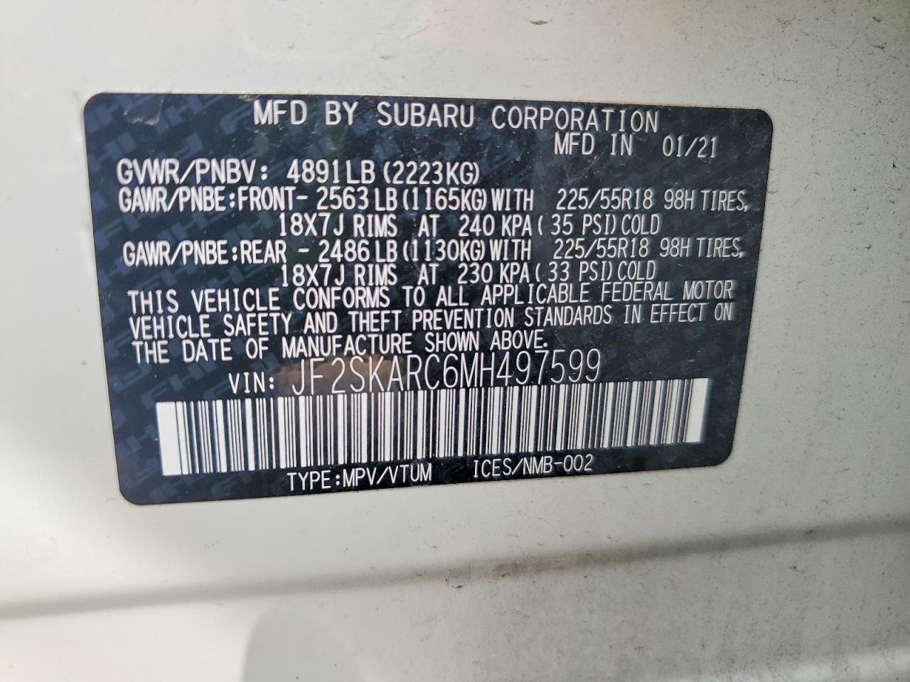 2021 SUBARU FORESTER
