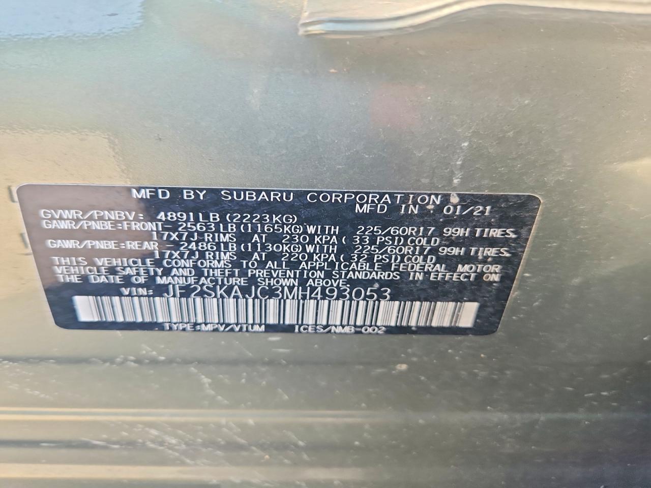 2021 SUBARU FORESTER