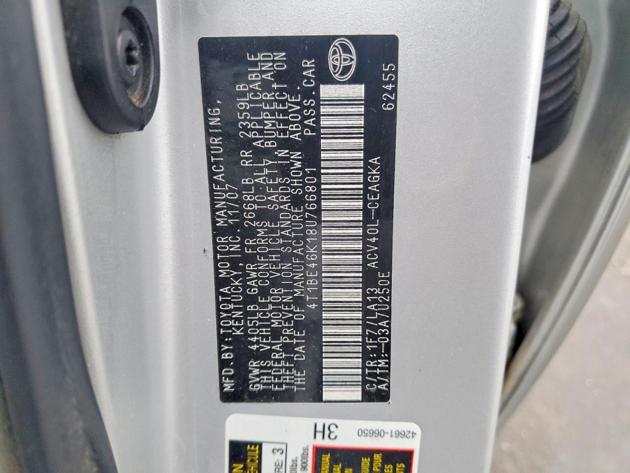 2008 TOYOTA CAMRY