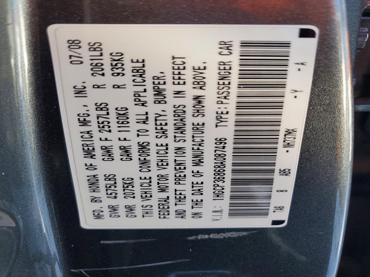 2008 HONDA ACCORD