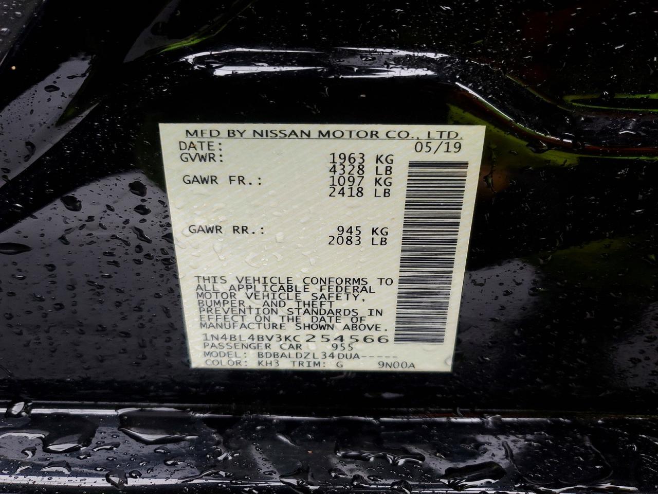 2019 NISSAN ALTIMA
