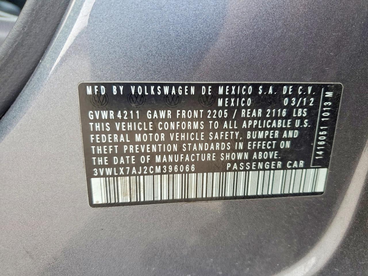 2012 VOLKSWAGEN JETTA