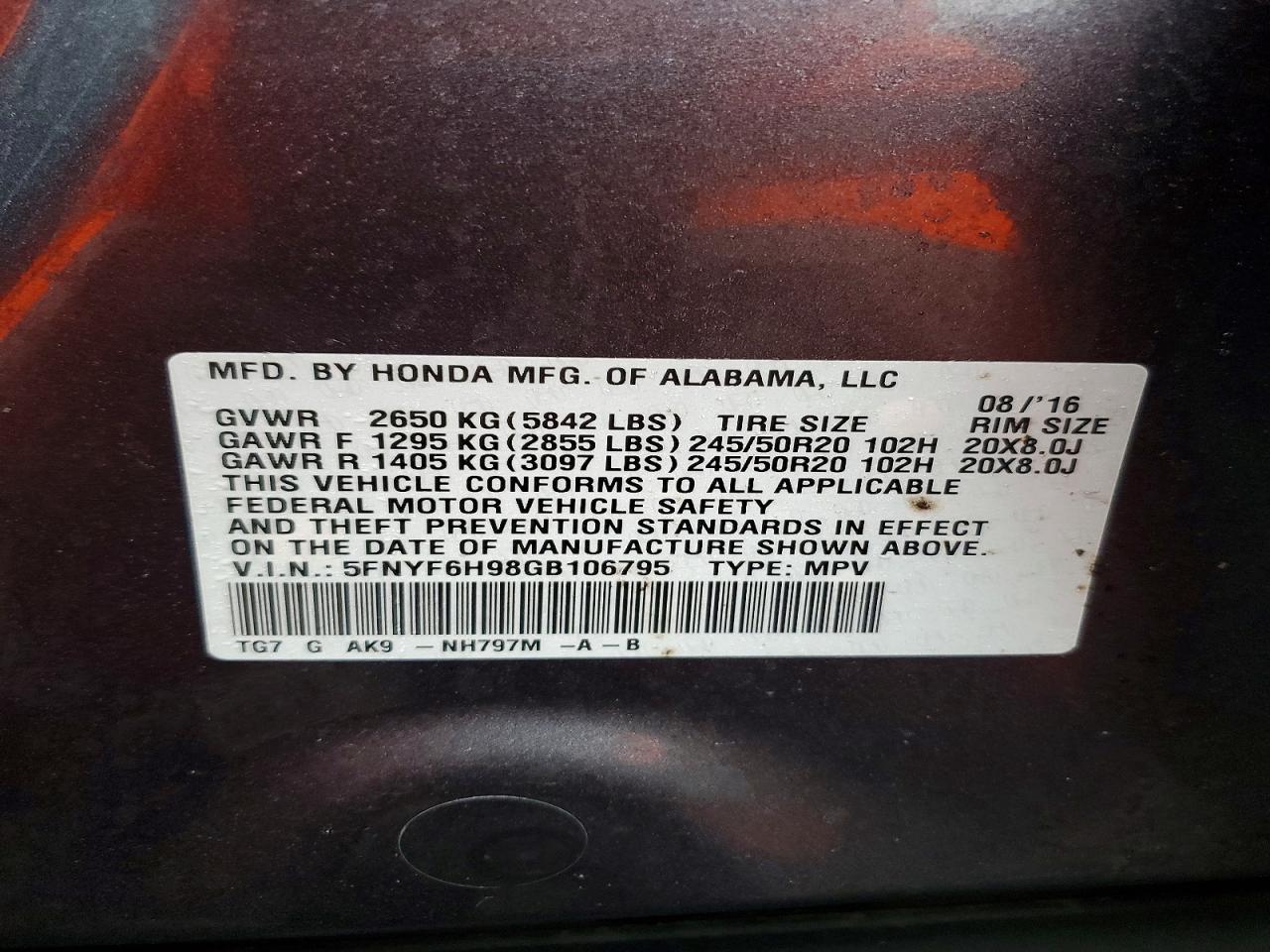 2016 HONDA PILOT