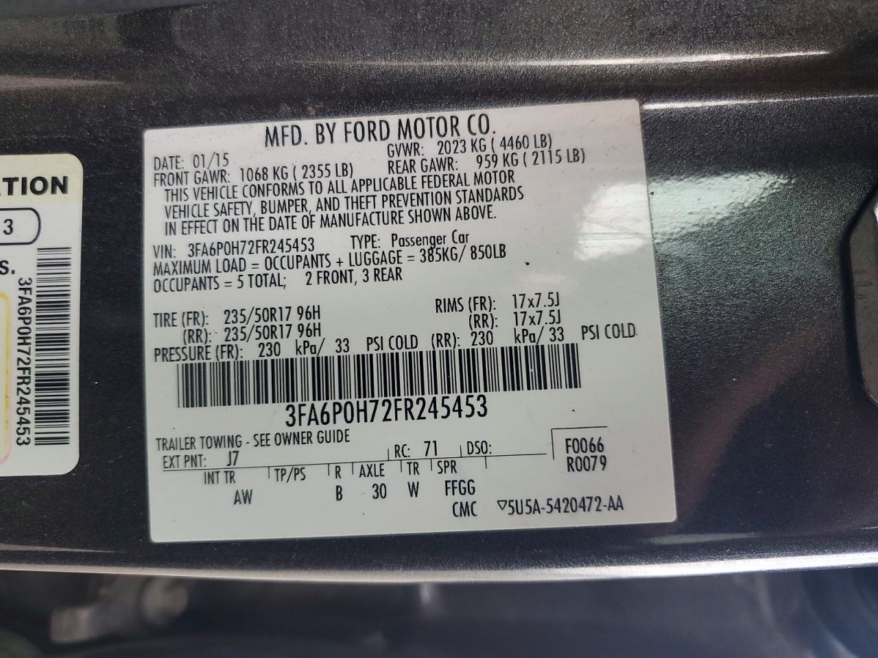 2015 FORD FUSION