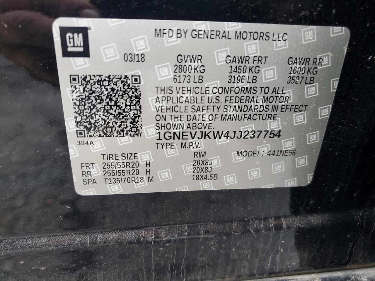 2018 CHEVROLET TRAVERSE