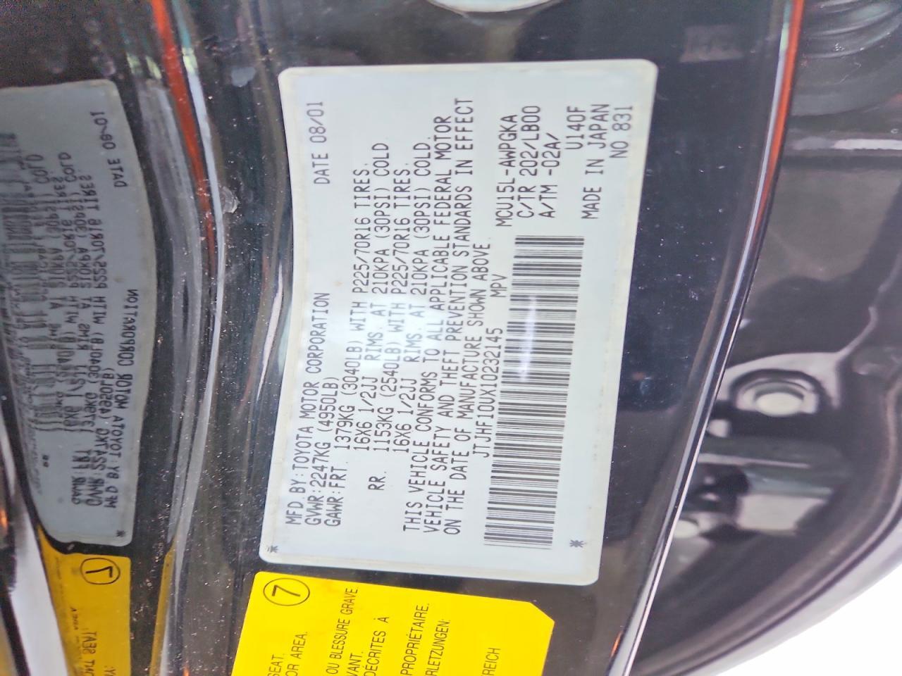 2001 LEXUS Rx 300