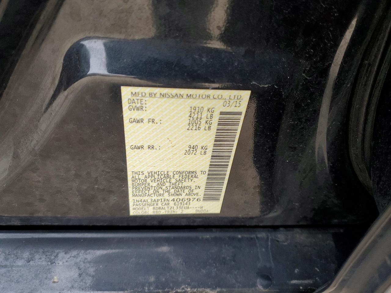 2015 NISSAN ALTIMA