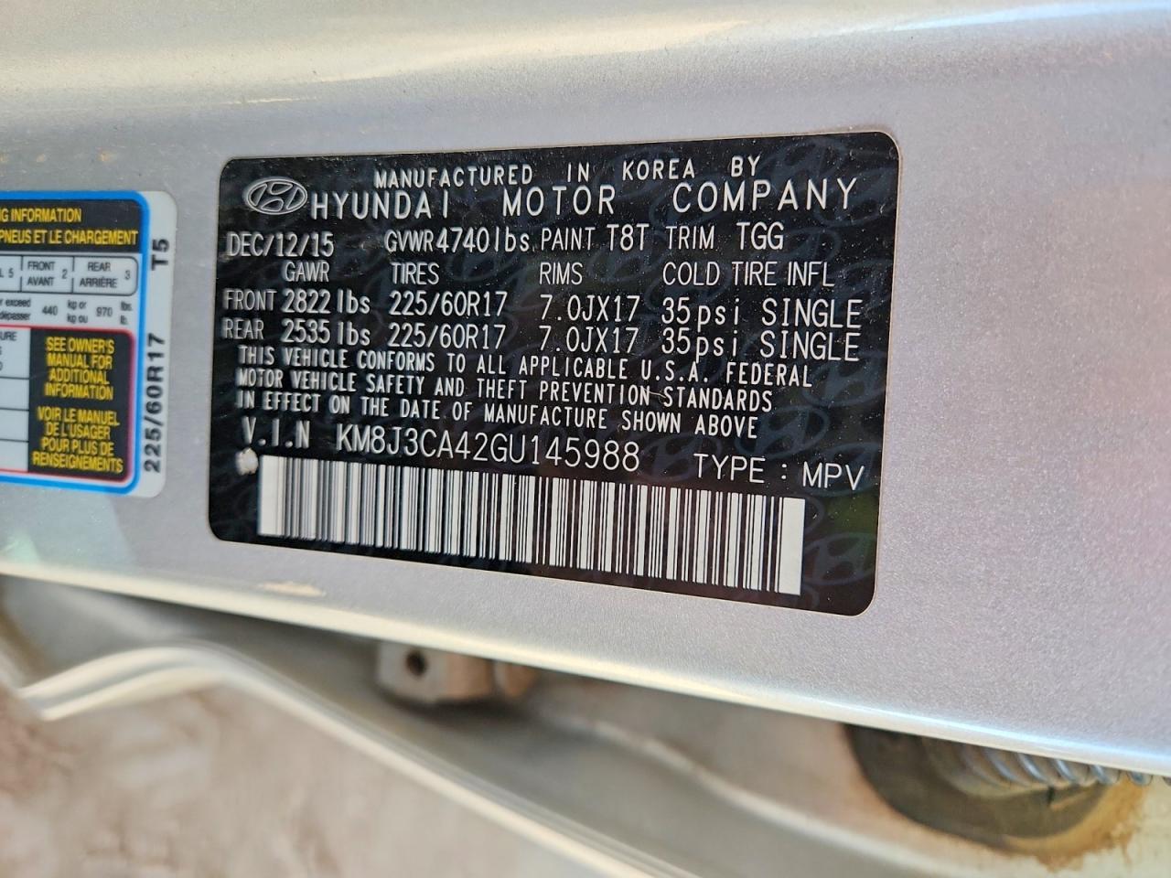 2016 HYUNDAI TUCSON