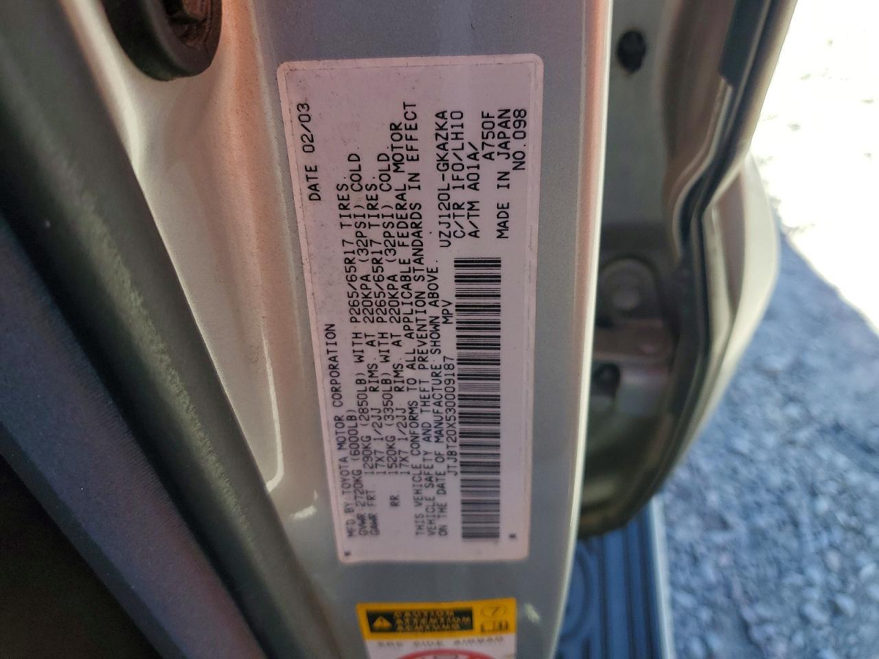 2003 LEXUS Gx 470