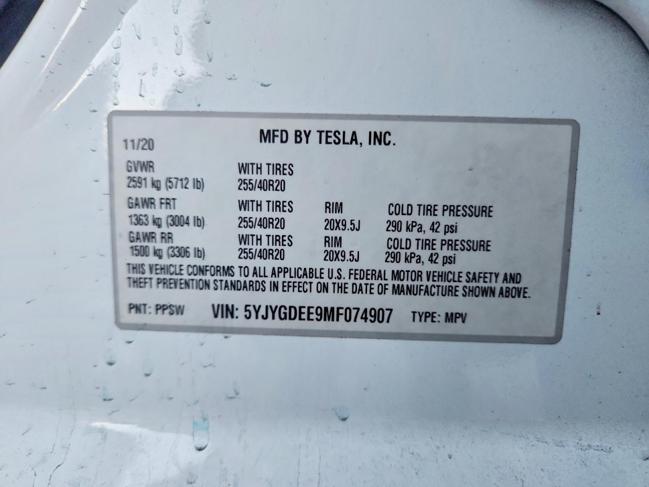 2021 TESLA MODEL Y