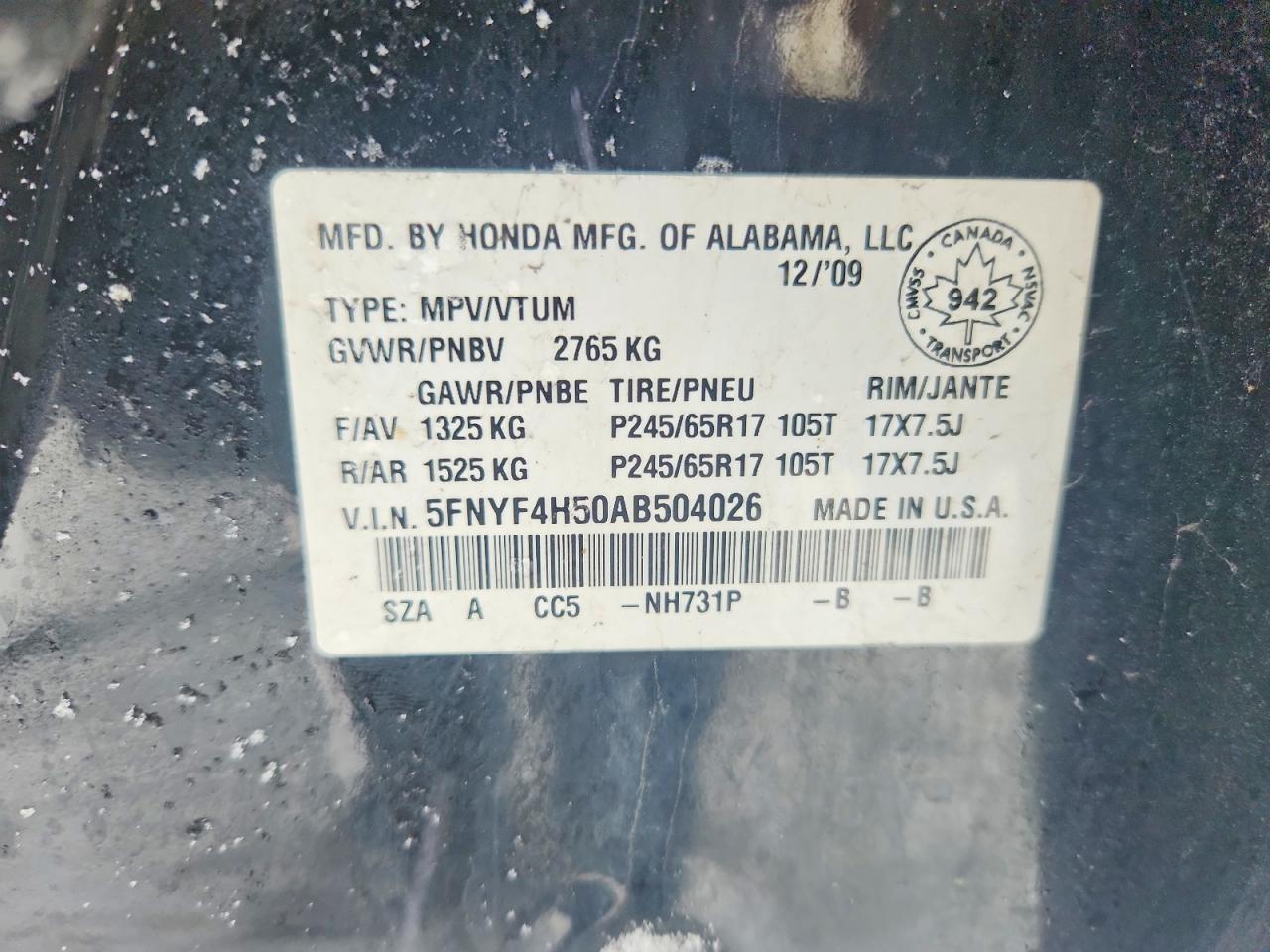 2010 HONDA PILOT