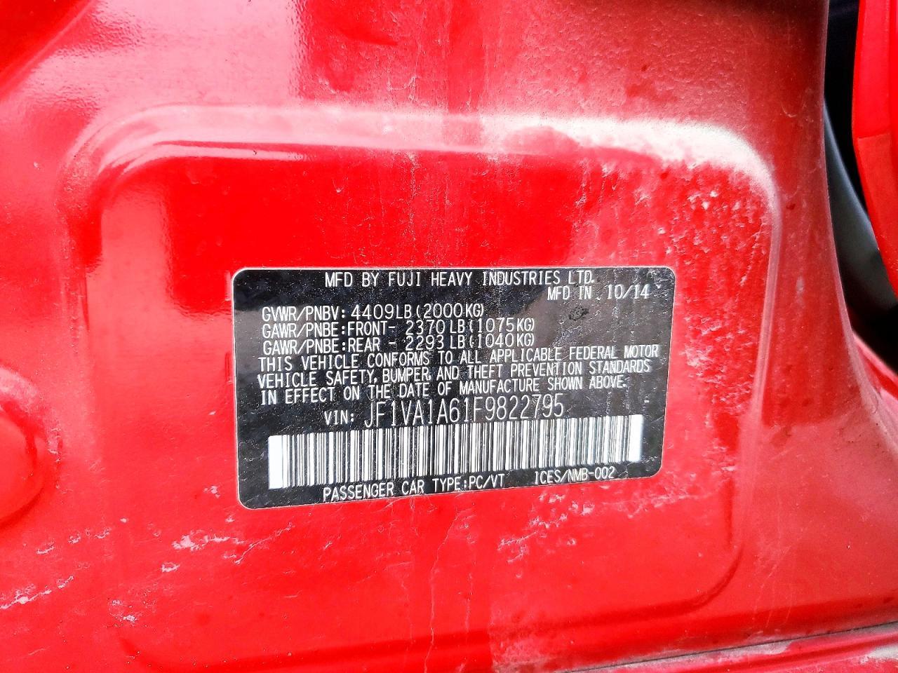 2015 SUBARU WRX