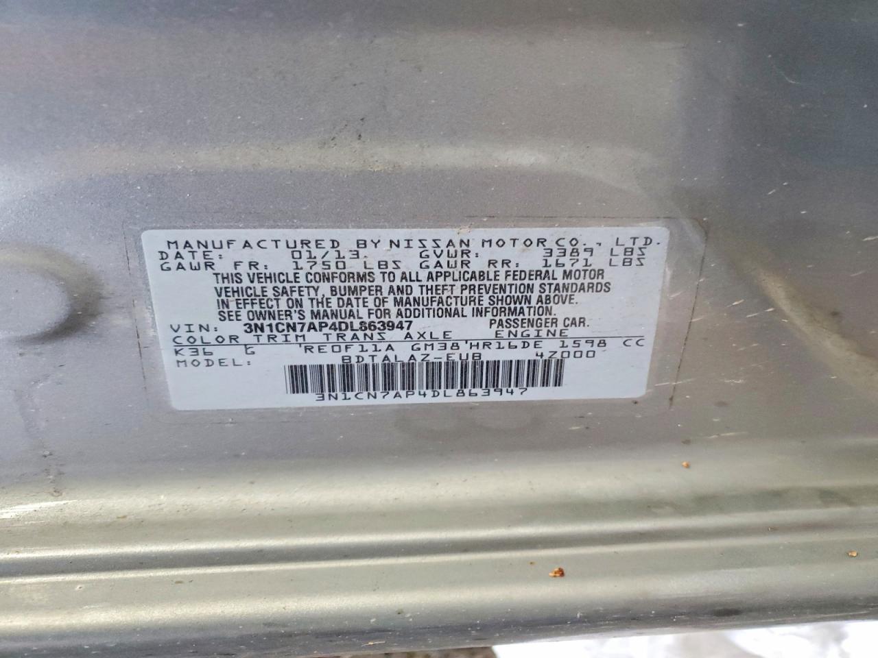2013 NISSAN VERSA