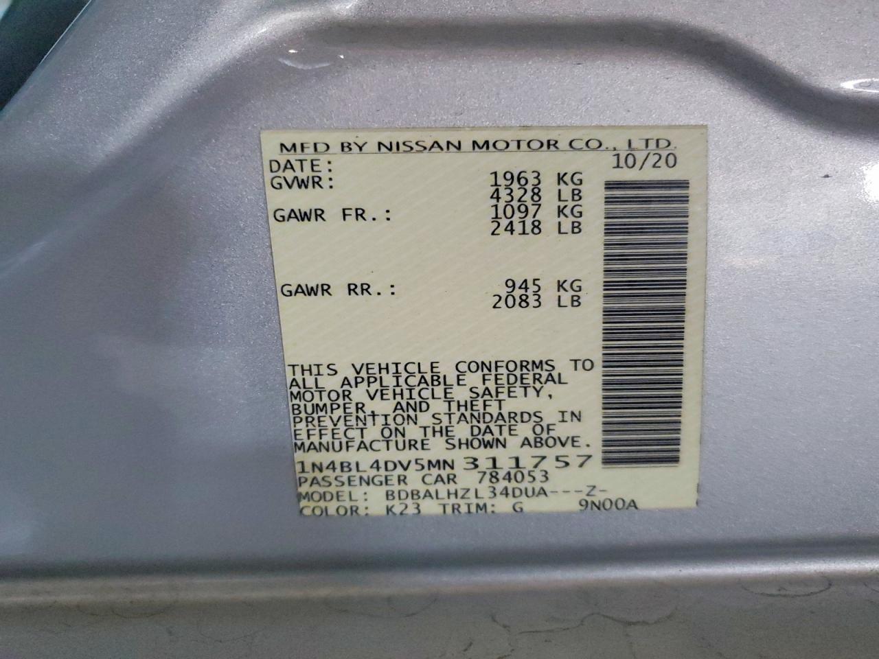 2021 NISSAN ALTIMA