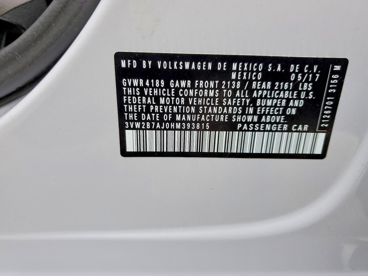 2017 VOLKSWAGEN JETTA