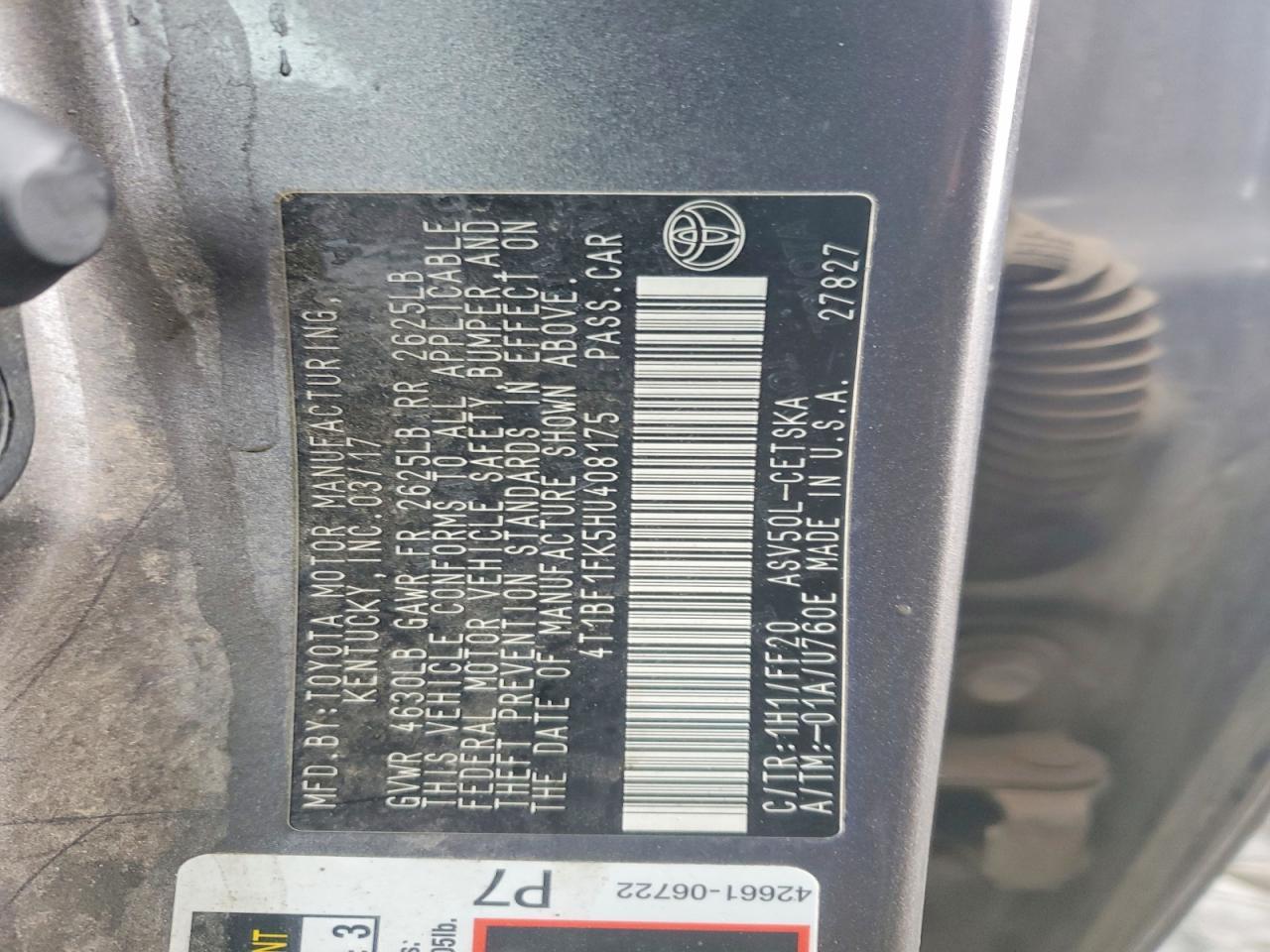 2017 TOYOTA CAMRY