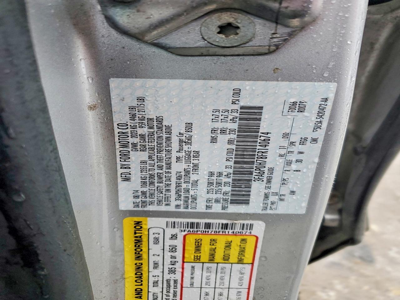 2015 FORD FUSION