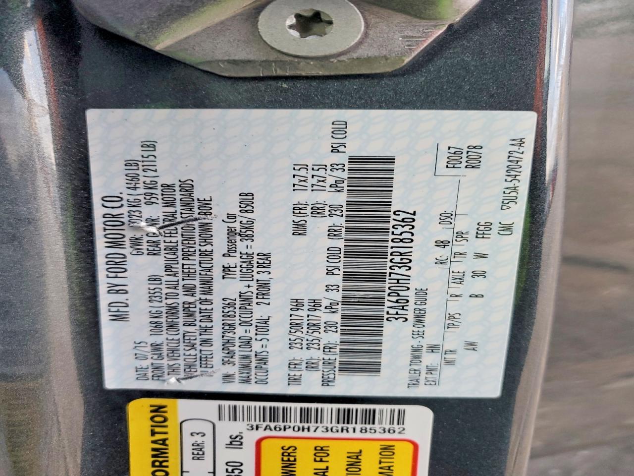 2016 FORD FUSION