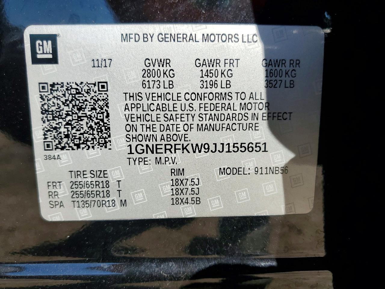 2018 CHEVROLET TRAVERSE
