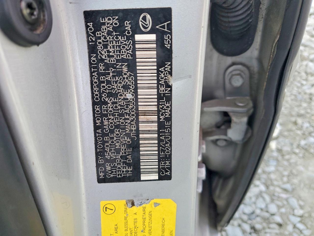 2005 LEXUS ES 330