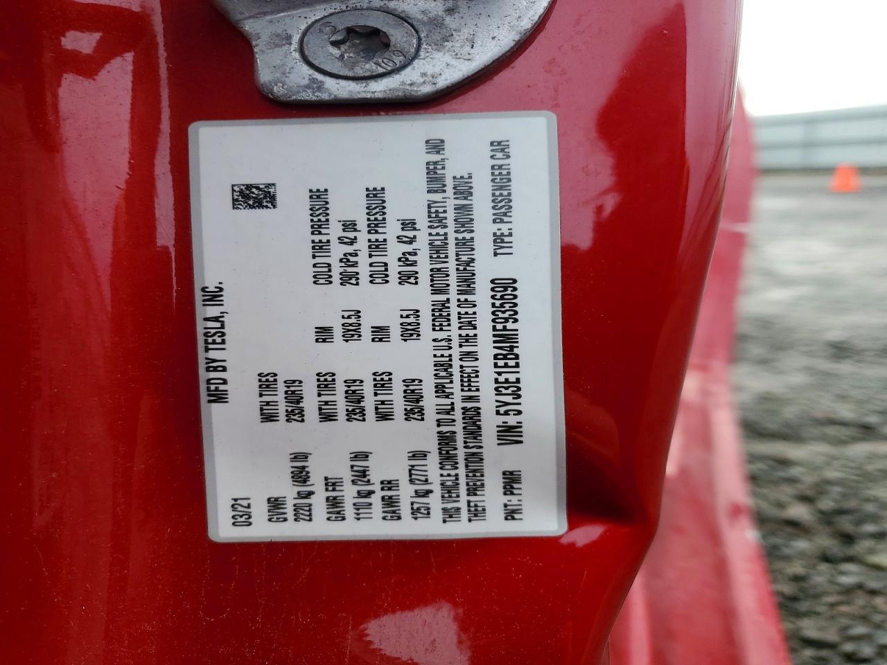 2021 TESLA MODEL 3