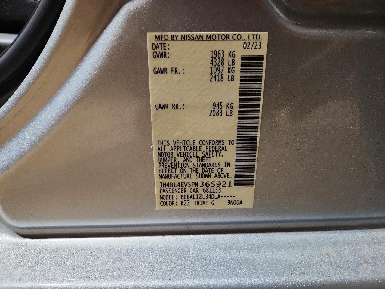2023 NISSAN ALTIMA