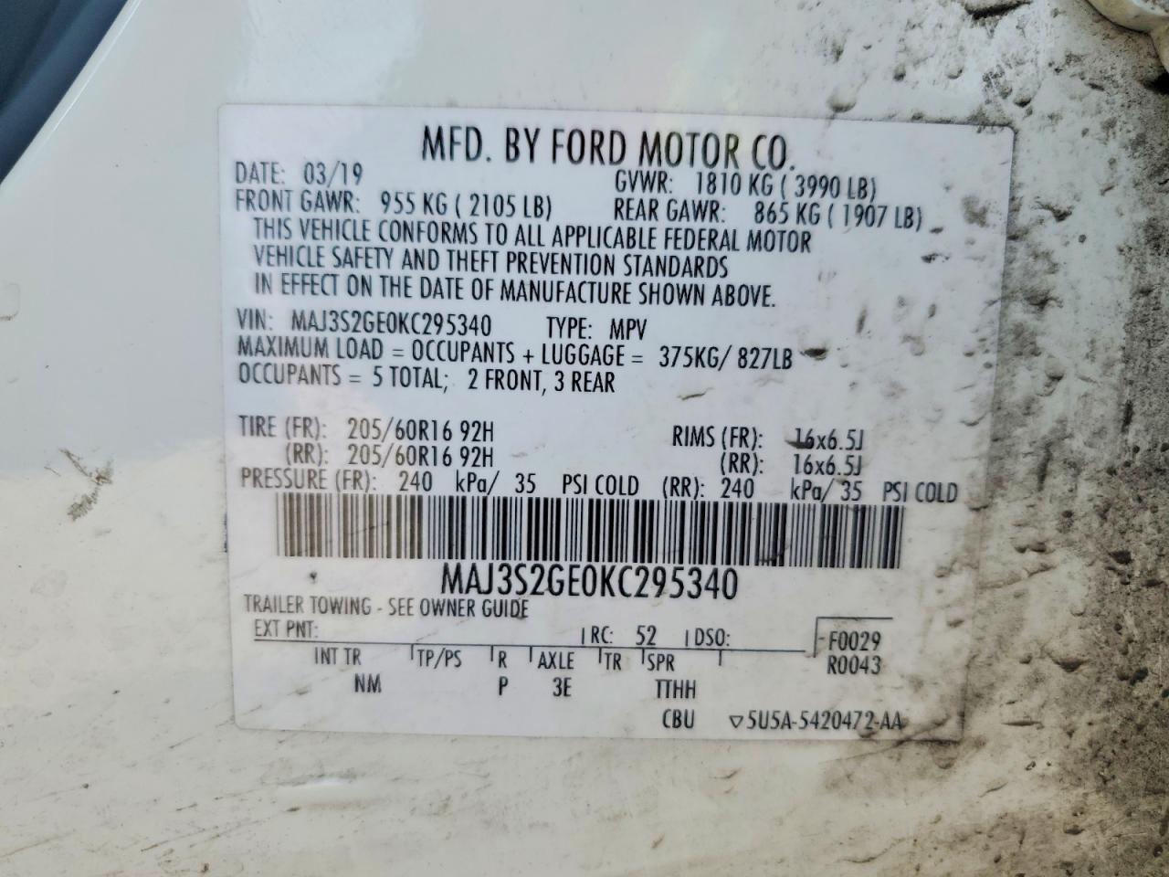 2019 FORD EcoSport