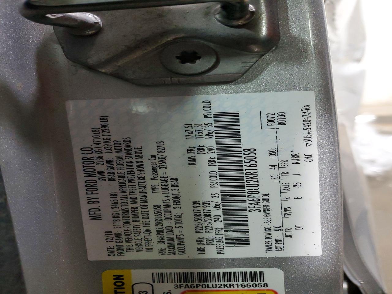 2019 FORD FUSION