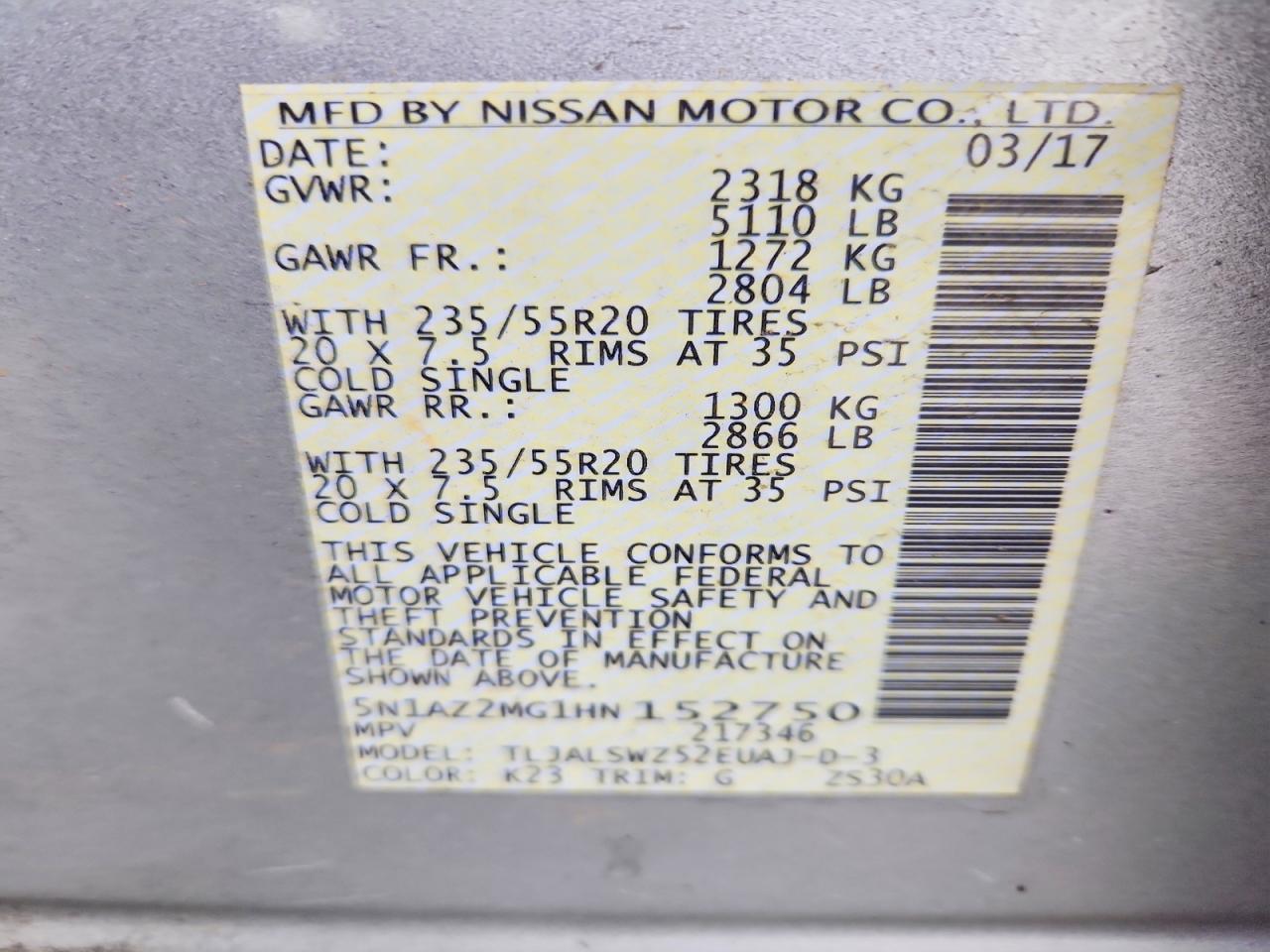 2017 NISSAN MURANO