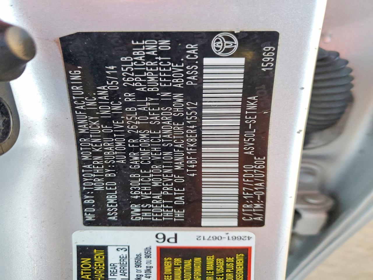 2014 TOYOTA CAMRY