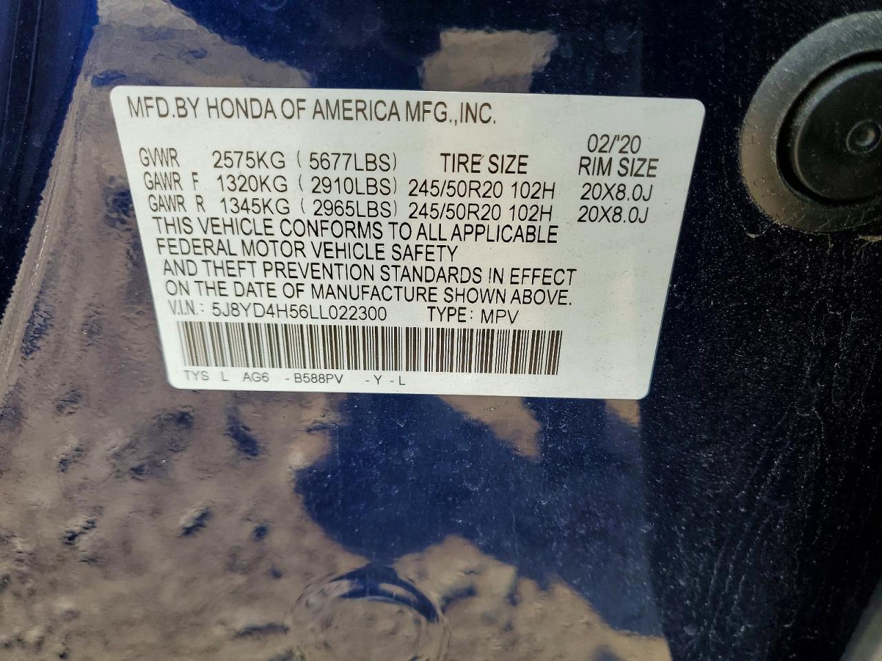 2020 ACURA MDX