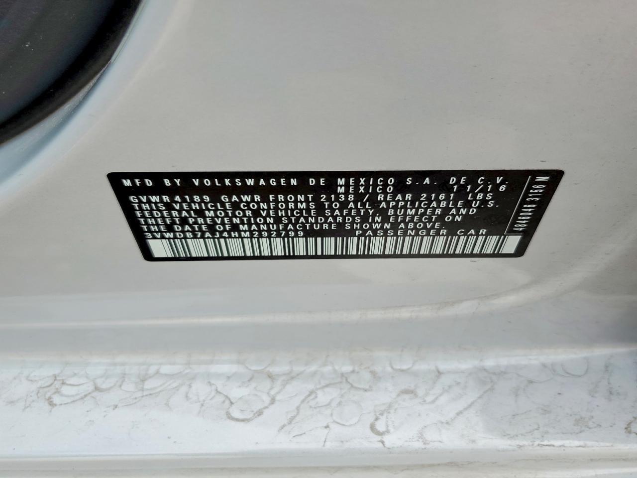2017 VOLKSWAGEN JETTA