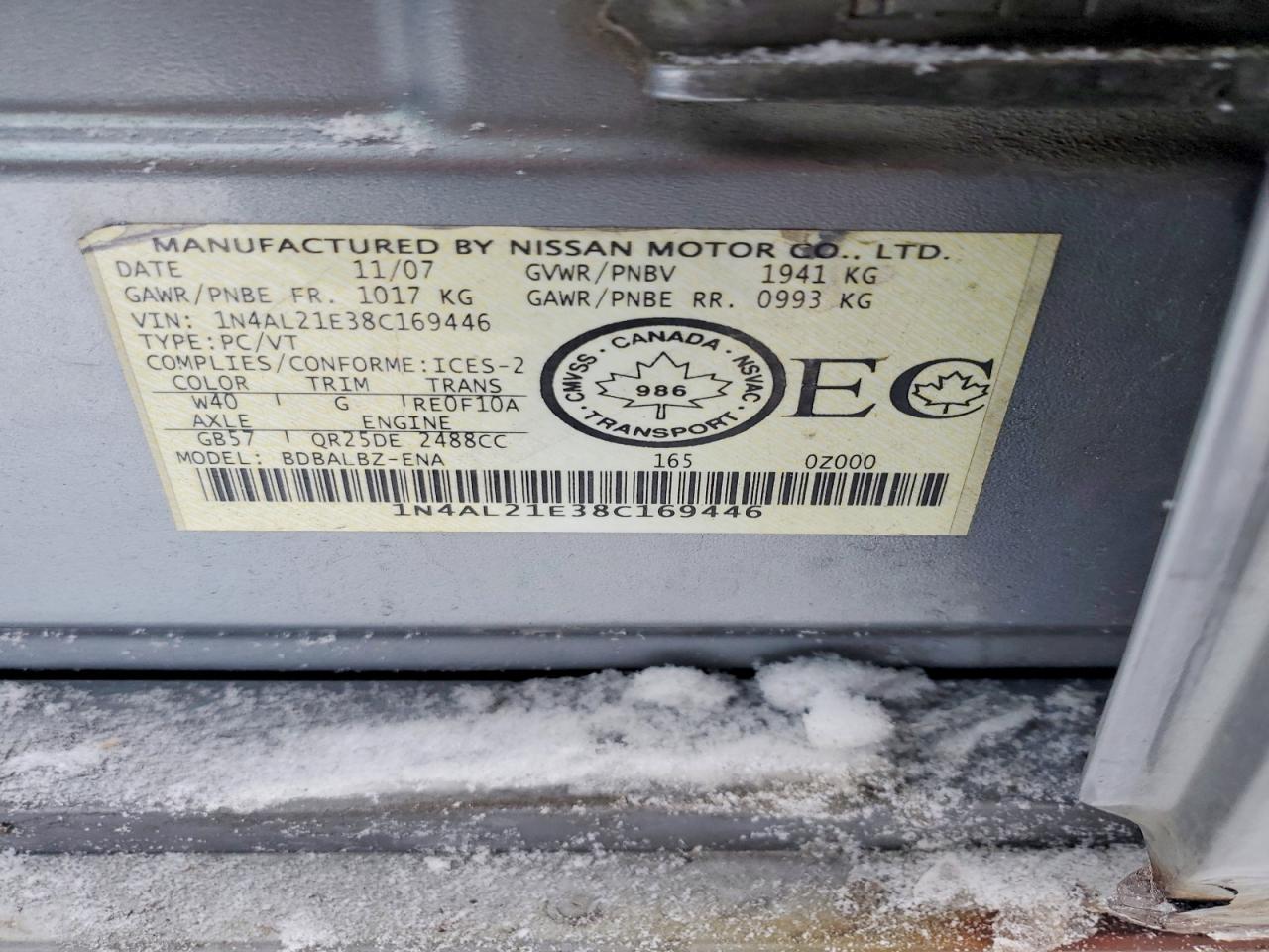 2008 NISSAN ALTIMA