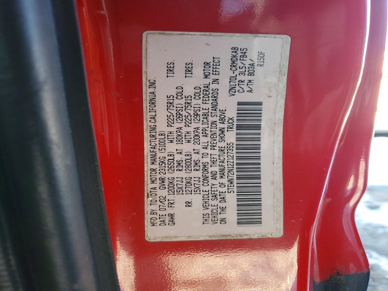2002 TOYOTA TACOMA