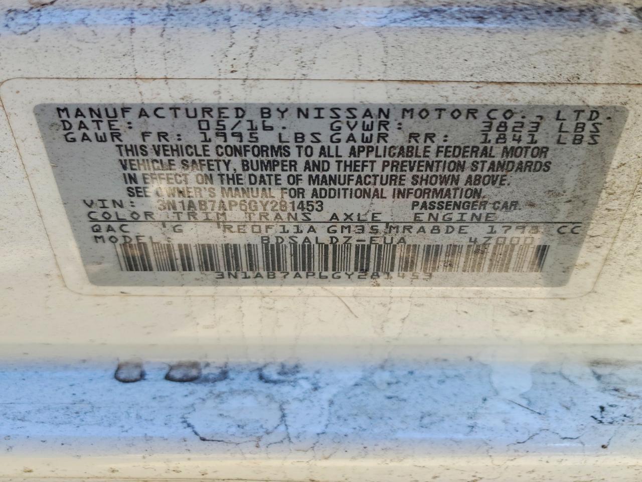 2016 NISSAN SENTRA