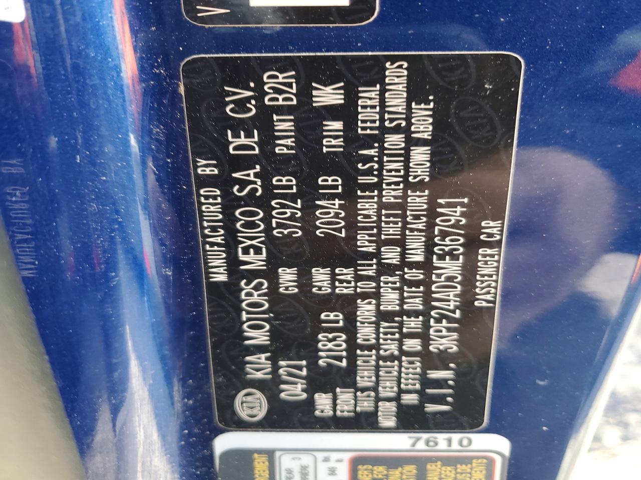 2021 KIA FORTE