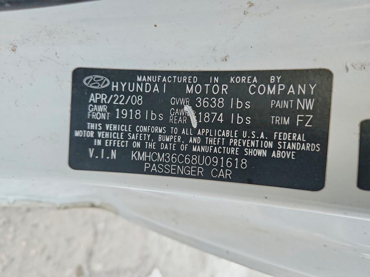 2008 HYUNDAI ACCENT