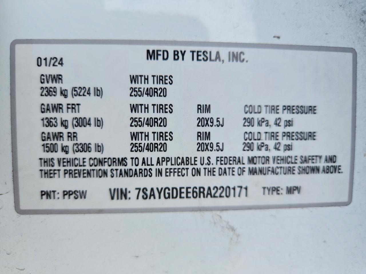 2024 TESLA MODEL Y