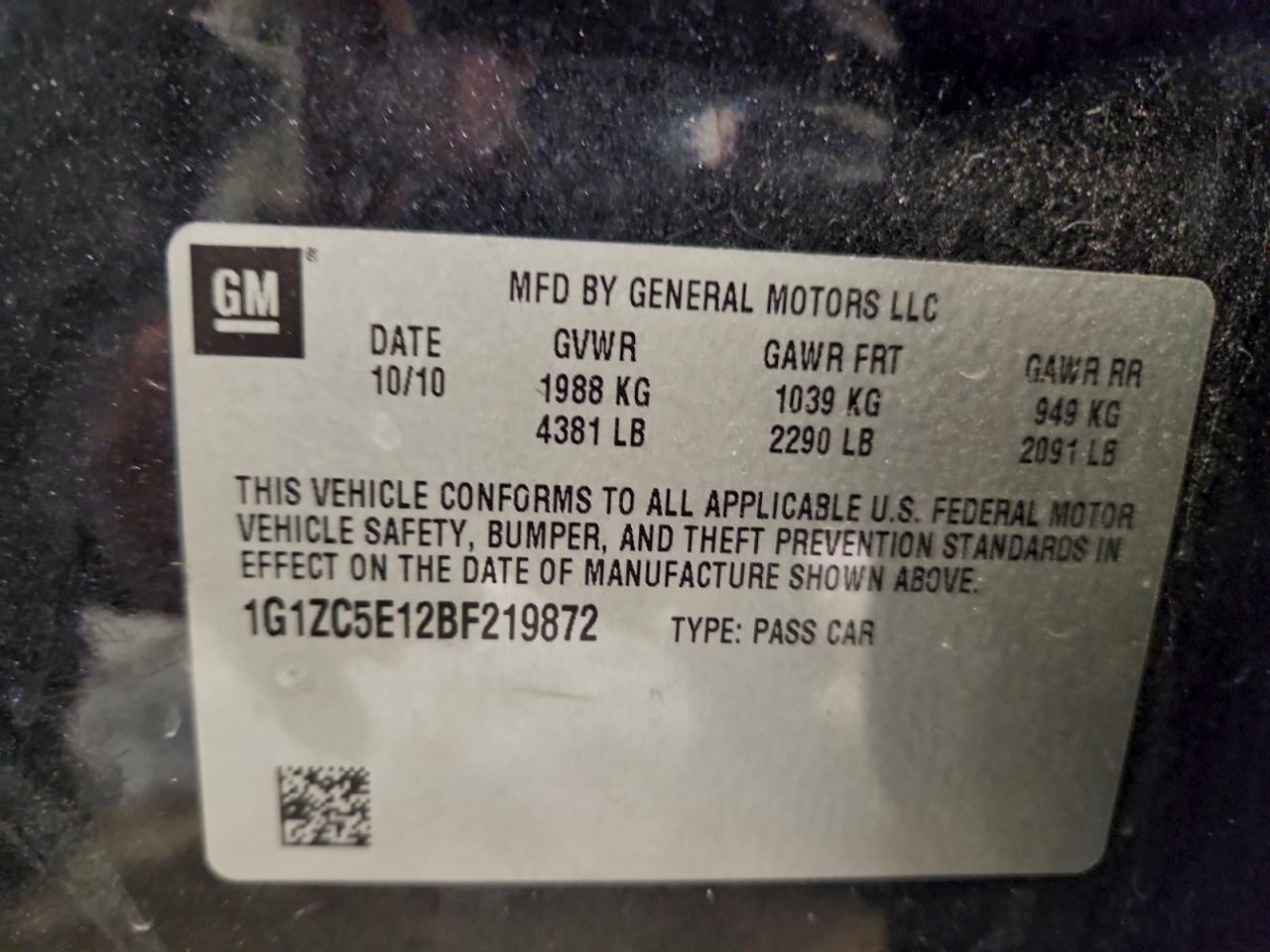 2011 CHEVROLET MALIBU
